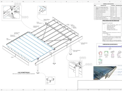 Plan de montage d'un abri vélo