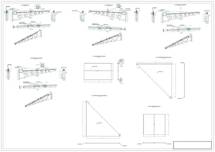 Auvent métallique, plan de détail