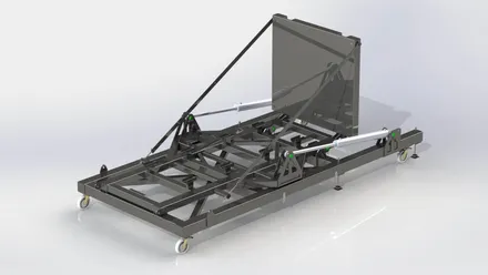 Bascule hydraulique ascenseur, vue 3D