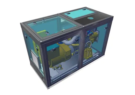 Capotage insonorisant générateur de secours, vue 3D