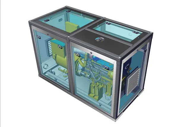 Modélisation 3D d'un capotage insonorisant pour générateur de secours