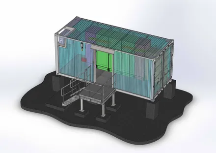 Conteneur station électrique, modélisation 3D