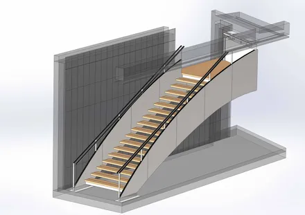 Lot d'escaliers ERP, modélisation 3D