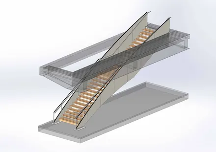 Lot d'escaliers ERP, modélisation 3D