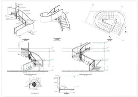 Lot d'escaliers ERP, plan de détail