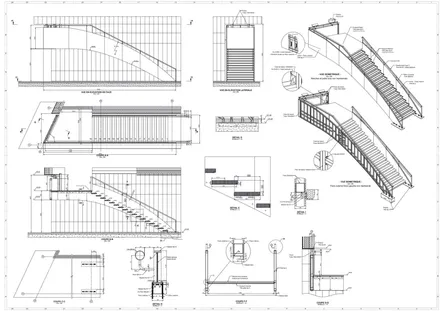Lot d'escaliers ERP, plan de détail