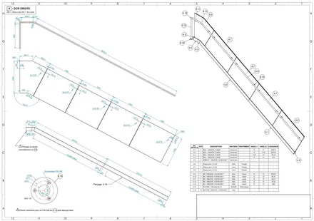 Escalier médiathèque Zola, plan de détail