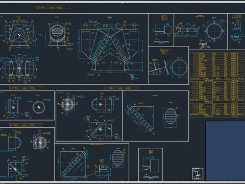 Plan de détail d'une gaine industrielle
