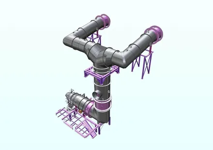 Gaine industrielle de grande dimension, vue 3D