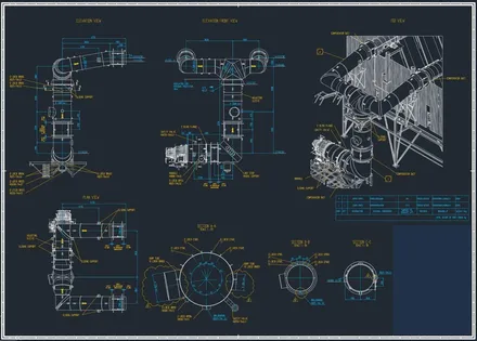 Gaine industrielle de grande dimension, plan d'ensemble