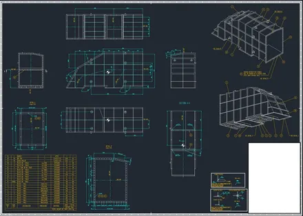 Gaines industrielles d'évacuation, plan de détail