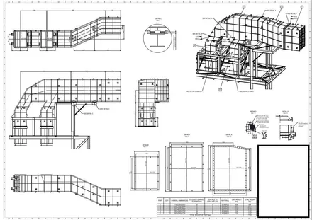 Gaines industrielles d'évacuation, plan de détail