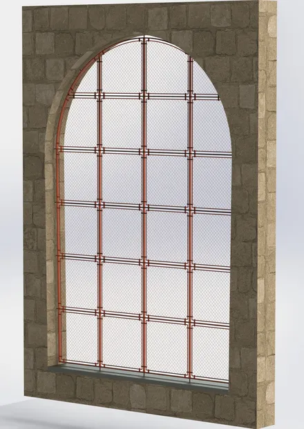Grille architecturale théâtre antique d'Orange, modélisation 3D