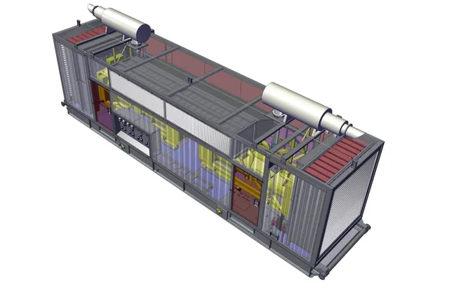 Modélisation 3D SolidWorks d'une sous-station électrique d'alimentation de bases vie