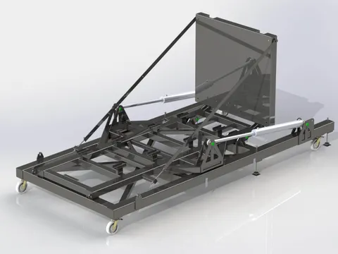 Vue 3D du système de manutention hydraulique