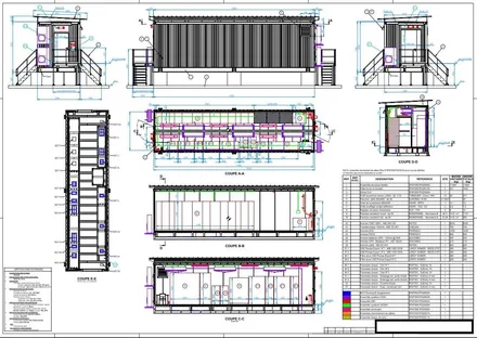 Module électrique basse tension, plan de détail