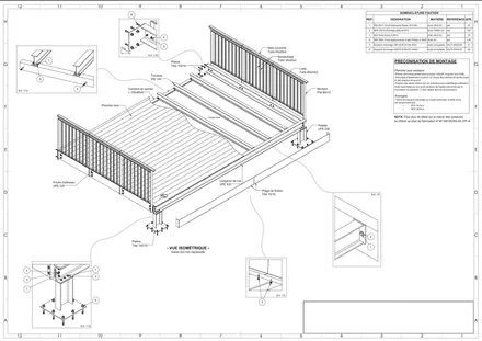 Lot d'ouvrages de métallerie, plan de détail