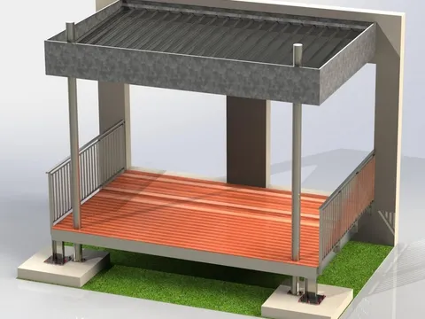 Modélisation 3D d'une passerelle métallique
