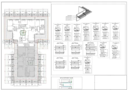 Pergola métallique, plan de détail