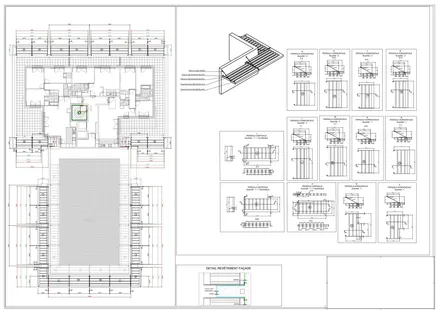 Pergola métallique, plan de détail