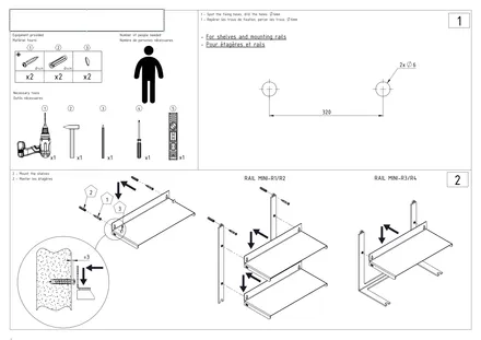 Système de rangement modulaire design, plan de détail