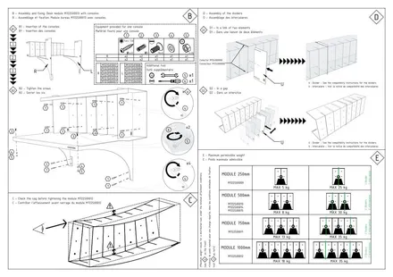 Système de rangement modulaire design, plan de détail