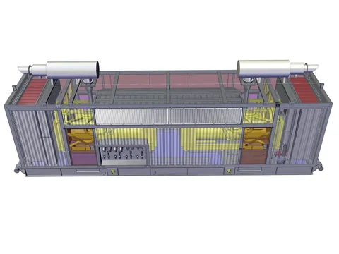 Modélisation 3D SolidWorks d'une sous-station électrique d'alimentation de bases vie