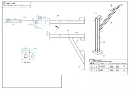 Verrière de patio, plan de détail