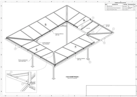 Verrière de patio, plan de détail