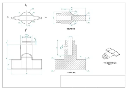 Verrou de porte, plan de détail